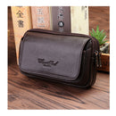 Fashion Coffee Pu Leather Fanny Pack, Mens Waist Travel Cellphone Pouch Hip Belt Bum Bag