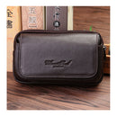 Fashion Coffee Pu Leather Fanny Pack, Mens Waist Travel Cellphone Pouch Hip Belt Bum Bag