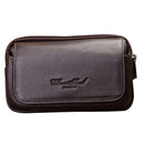 Fashion Coffee Pu Leather Fanny Pack, Mens Waist Travel Cellphone Pouch Hip Belt Bum Bag