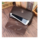 Fashion Coffee Pu Leather Fanny Pack, Mens Waist Travel Cellphone Pouch Hip Belt Bum Bag