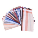 12pcs Vintage Handkerchief Mens Woven Cotton Square Striped Pocket Hanky