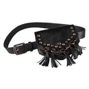 Women Retro Mini Waist Bag Fanny Pack PU Leather Key Pocket with Tassel