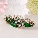 Green Rhinestone and Pearls Hair Women Ladies HeadWear Hairpin Barrette Hair Clip