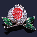 Red Enamel Rhinestone Pomegranate Alloy Brooch Pin Broach For Woman Jewelry