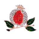 Red Enamel Rhinestone Pomegranate Alloy Brooch Pin Broach For Woman Jewelry