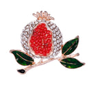 Red Enamel Rhinestone Pomegranate Alloy Brooch Pin Broach For Woman Jewelry