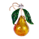 Crystals Enamel Yellow Pear Fruit Brooch Pin for Wedding Bridal Badge Brooch