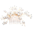 Elegant Flower Crystal Hair Side Comb Clip for Wedding Bridal Headwear Accessories