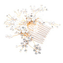 Elegant Flower Crystal Hair Side Comb Clip for Wedding Bridal Headwear Accessories