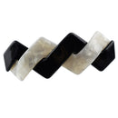 Rectangle French Barrette White Black Wave Hair Clips Acetate Spring Hairpin Gift to Mom