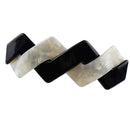 Rectangle French Barrette White Black Wave Hair Clips Acetate Spring Hairpin Gift to Mom