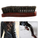 Professional Practical HorseHair Shoes Shine Polish Buffing Brush Wooden