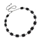 Shiny Rhinestone Blackcube Belly Waist Body Chain Slim Waist Belt Jewelry