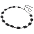 Shiny Rhinestone Blackcube Belly Waist Body Chain Slim Waist Belt Jewelry