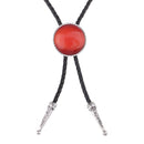 Round Ruby Natural Stone Indian Native American Bolo Ties Western Cowboy Necktie Bootlace Tie Wonderful Gift