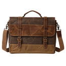 Vintage Leather Men Business Travel 15.6" Laptop Briefcase Messenger Bag Satchel