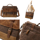 Vintage Leather Men Business Travel 15.6" Laptop Briefcase Messenger Bag Satchel