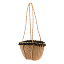 Lady Handmade Woven Handbag Vintage Straw Knitted Summer Casual Beach Tote Bag