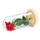 Best Gift Red Silk Rose in Glass Dome with LED on a Base for Home Decoration