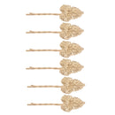 6 Pieces Women Fashion Professional Hairdressing Hair Bangs Clips Hairpin Styling Tools Leaf