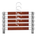 5 Pieces Non Slip Wooden Coat Clothes Trouser Pants Hanging Hangers w/ Clips