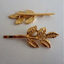 2pcs Boho Golden Leaves Branch Hair Pins Wedding Bridal Hair Clips Barrettes Ladies Hair Decoration
