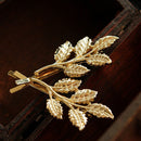 2pcs Boho Golden Leaves Branch Hair Pins Wedding Bridal Hair Clips Barrettes Ladies Hair Decoration