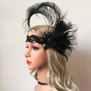 1920s Flapper Headband Roaring 20s Headpiece Gatsby Peacock Feather Headwear