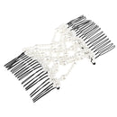 EZ Magic Butterfly Pearls Double Hair Comb Clip, Stretchy, White