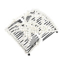 EZ Magic Butterfly Pearls Double Hair Comb Clip, Stretchy, White