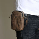 Mens Vintage Leather Shoulder Crossbody Messenger Bags Waist Pack Belt Bag