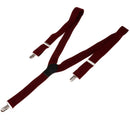 Fashion Men Adjustable Elastic Y Back Suspenders Braces with Metal Clips Red