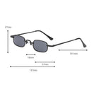 2 Pieces Small Square Punk Sunglasses Metal Rectangle Sunglasses