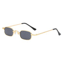 2 Pieces Small Square Punk Sunglasses Metal Rectangle Sunglasses