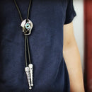 Vintage Evil Eye Bolo Tie Necktie Titanium Steel Necklace Pendant for Men Women
