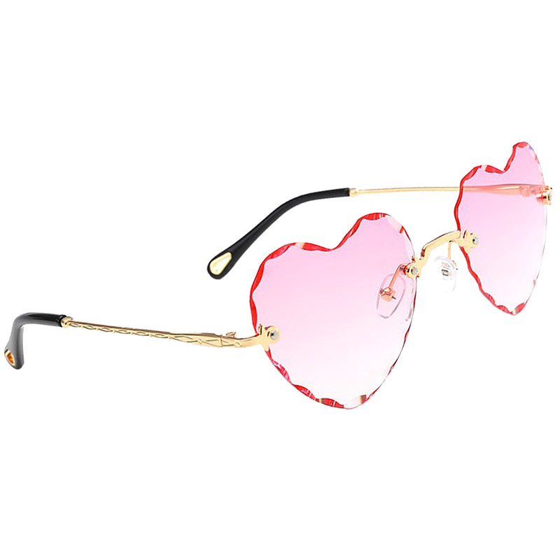 4x Ladies Heart Frame Sunglasses Tinted Lens Eyewear UV Protection Shades