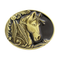 Western Belt Buckle Replacement - Engraved Horse Head - Oval Cowboy Belt Buckle