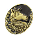 Western Belt Buckle Replacement - Engraved Horse Head - Oval Cowboy Belt Buckle