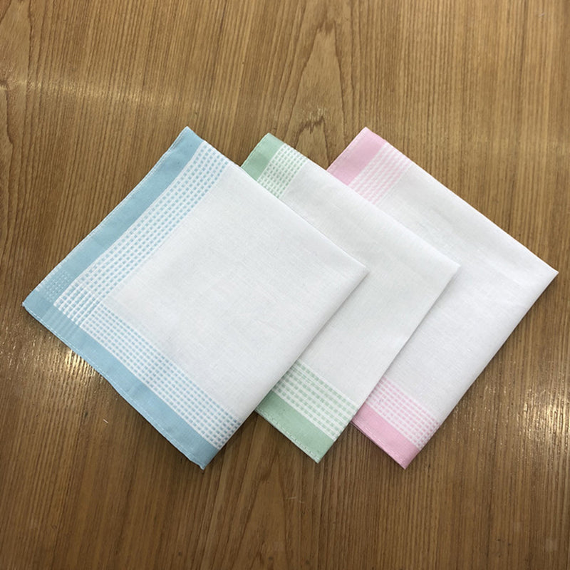 24Pcs Classic Pure Cotton Handkerchiefs Unisex Square Wedding Party