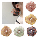 Women Chiffon Flower Scrunchies Elastic Hair Bands Ponytail Holder - Pack of 5