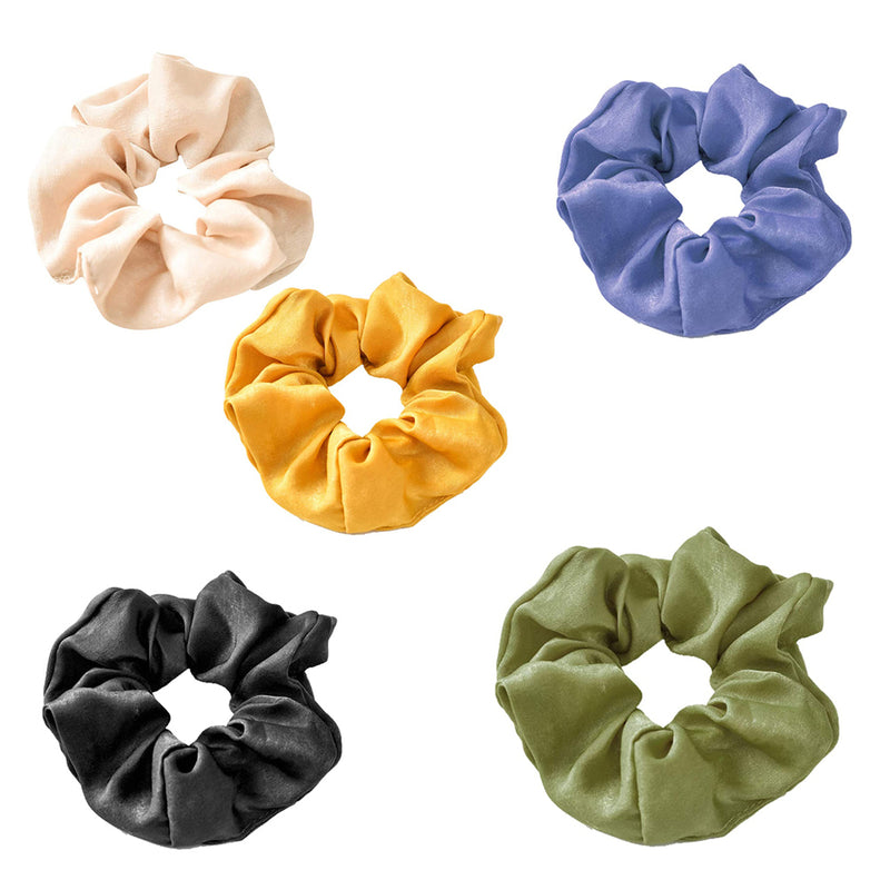 8Pcs Women Satin Hair Scrunchie Tie Loop Band Hairband Decor Accessories