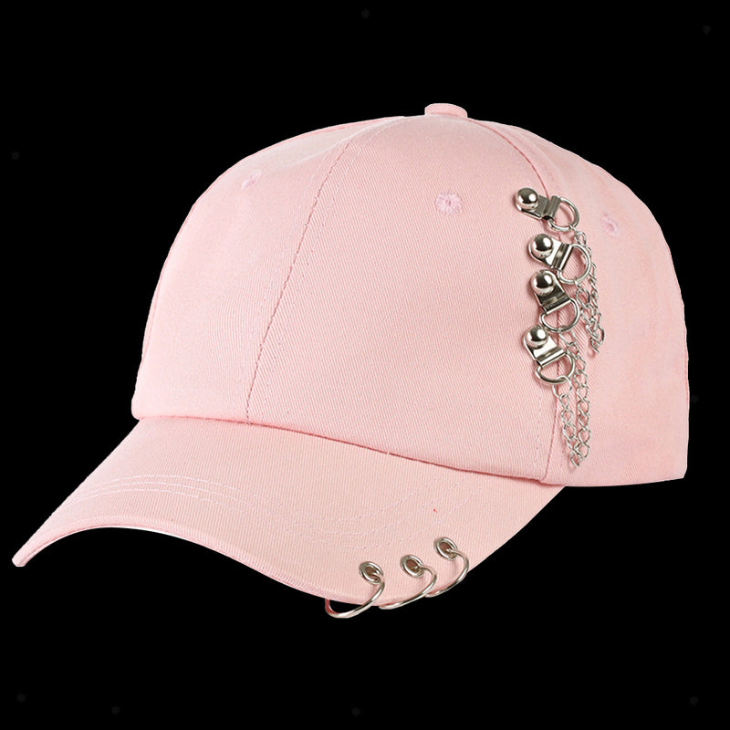 2 Pcs Hip Hop Baseball Cap Outdoor Metal Ring Snapback Casual Trucker Hats