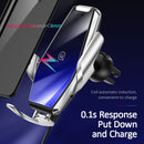 USAMS 15W Wireless Charger Infrared Sensor Air Vent Dashboard Car Phone Holder Car Mount for 4.0-6.5 Inch Qi-enabled Smart Phone for iPhone 11 for Samsung Galaxy Note 10 Xiaomi