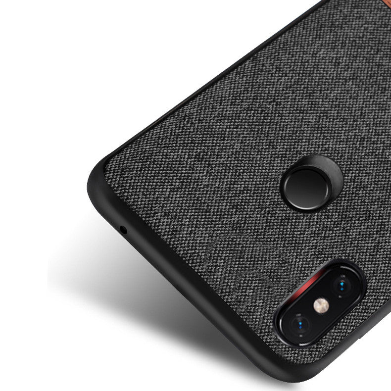 Bakeey Luxury Fabric Splice Soft Silicone Edge Shockproof Protective Case For Xiaomi Mi MIX 3