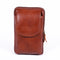 Outdoor Vertical Retro Leather Men Waist Pack Multifunction Zip Coin Purse Portable Phone Bag
