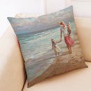Oil Painting Style Cushion Cover Cotton Linen Square Pillow Case Mother's Day Gift