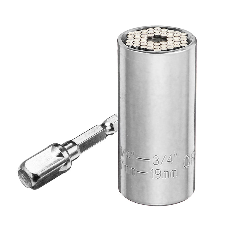 7-19mm Universal Sleeve Torque Wrench Head Set Socket Power Drill Ratchet Bushing Key Grip