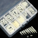 Suleve M2NH2 M2 Nylon Screw White Hex Screw Nut Nylon PCB Standoff Assortment Kit 140Pcs