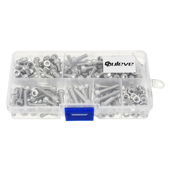 Suleve M4SH1 M4 Stainless Steel Hex Socket Cap Head Screws Bolts Nuts Assortment Kit 250Pcs
