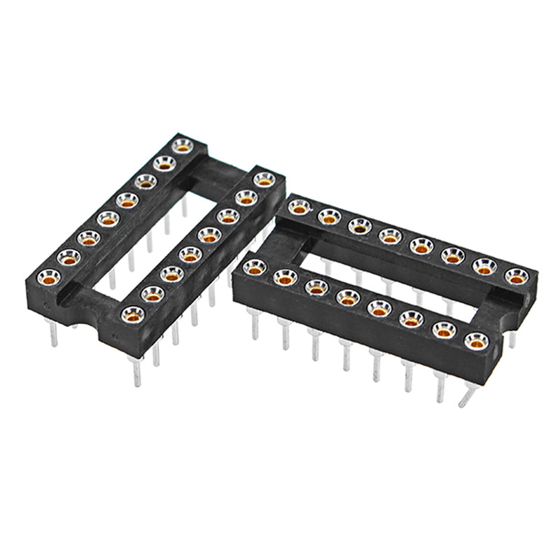 50pcs 16 Pins 2.54mm DIP Straight Plug Double Row Circular Hole IC Socket Connector Adapter